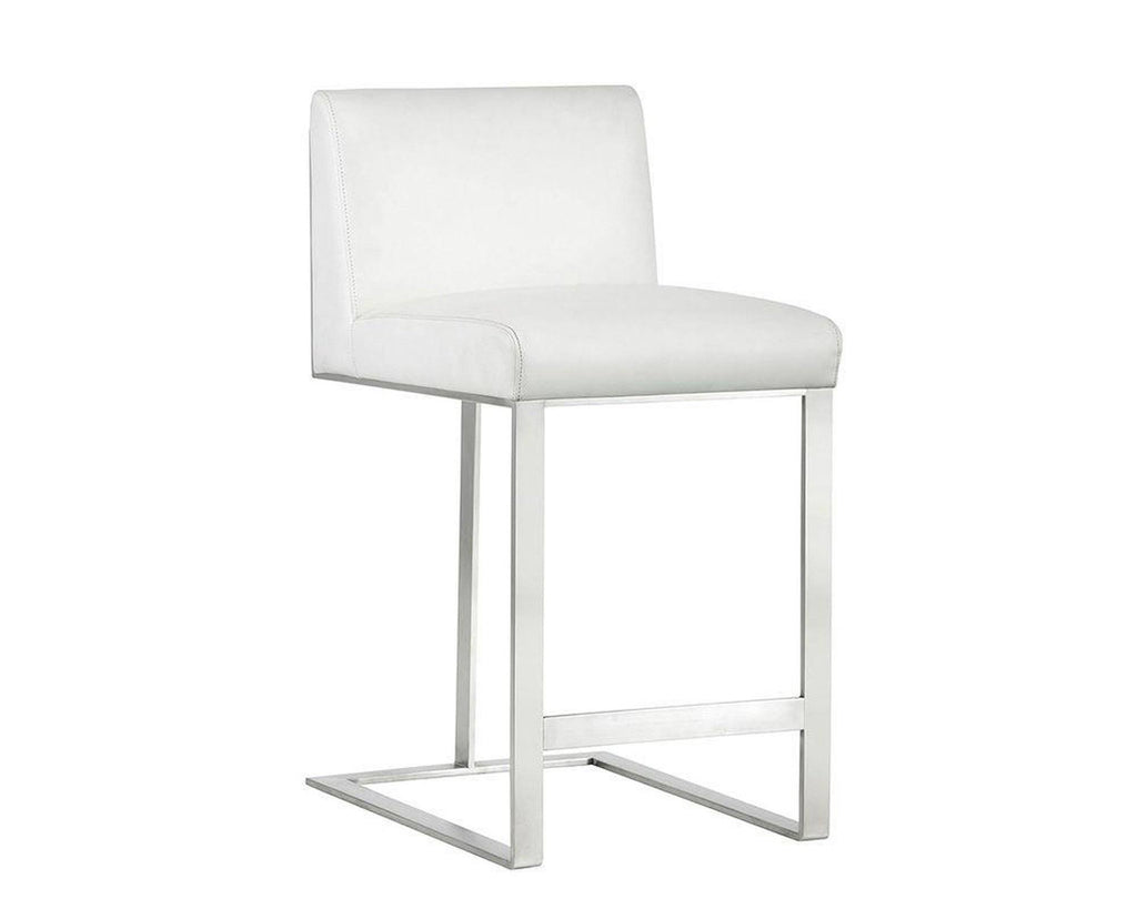 Cantina White Stainless Steel Counter Stool L8312