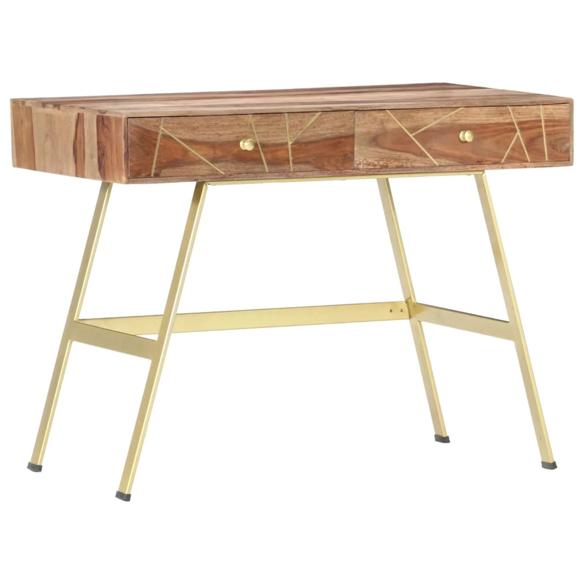 Sheesham Wood Writing Desk with 2 Storage Drawers P638103