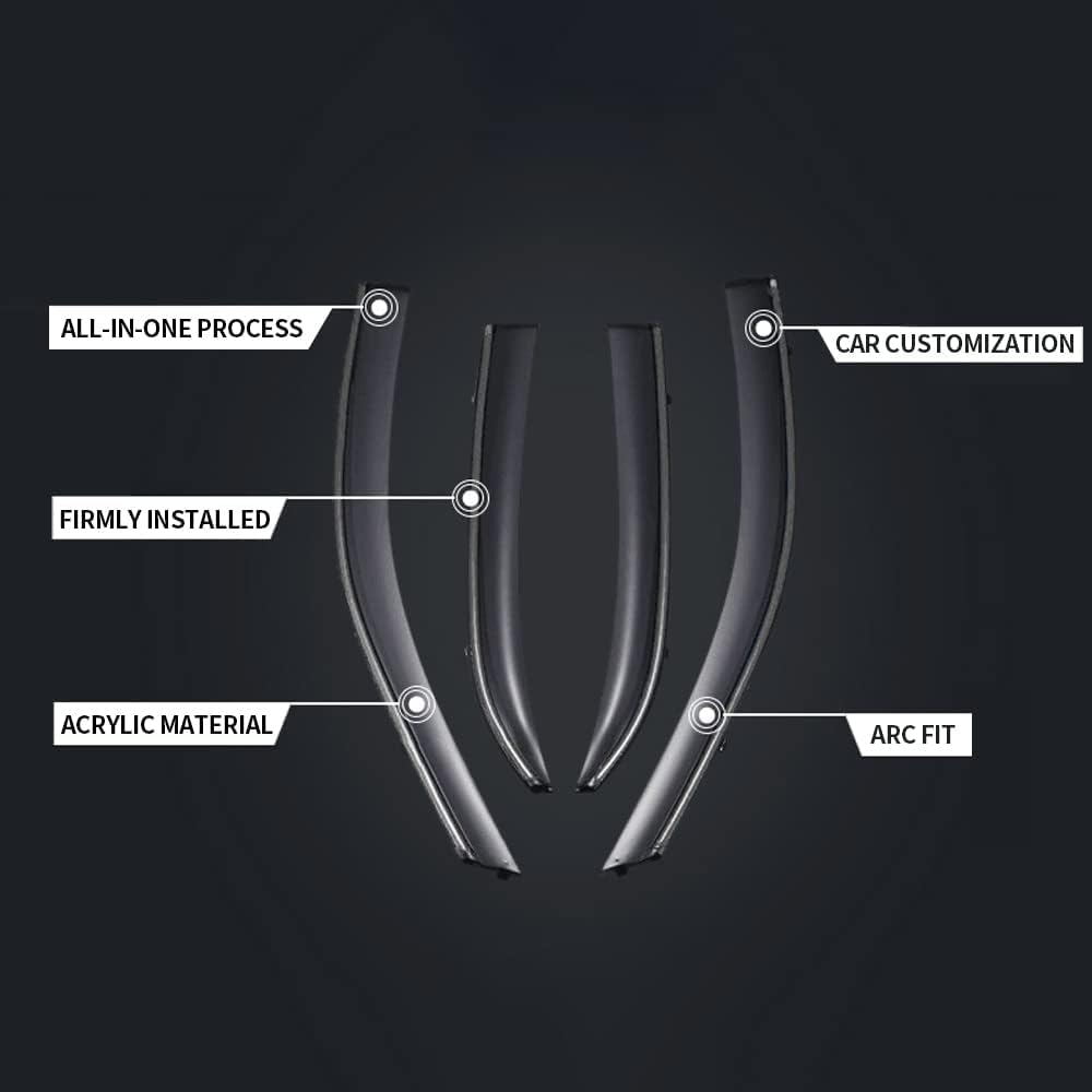 4 Pcs Translucent Side Window Deflectors Tape-On Vent Visor J572518