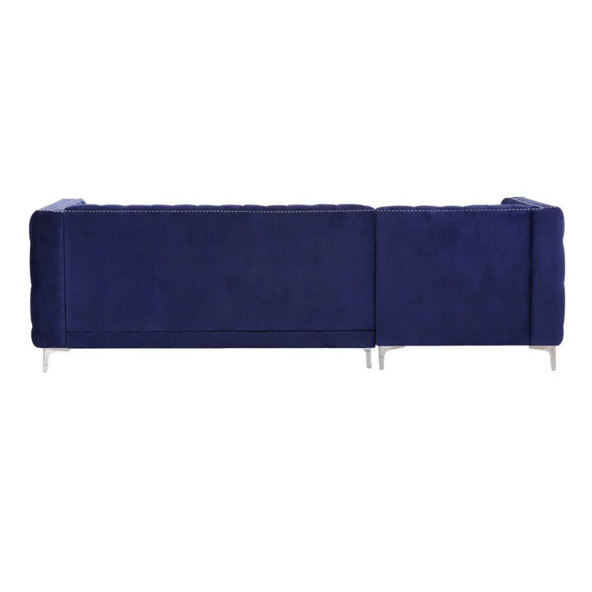 Navy Blue Velvet Sectional Sofa J50860
