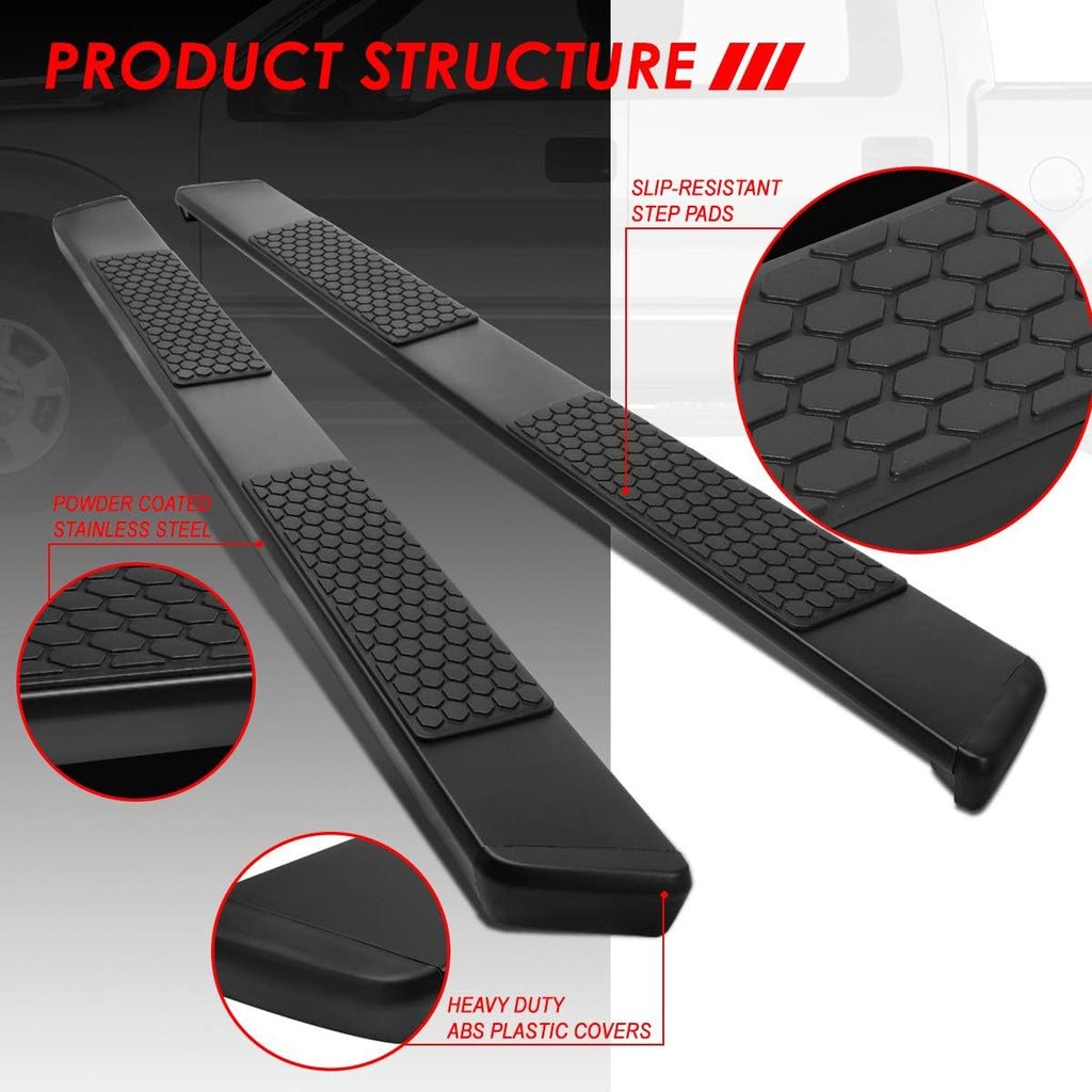 5.5 Inches Stainless Steel Black Powdercoated Side Step Nerf Bar Running Boards O2121