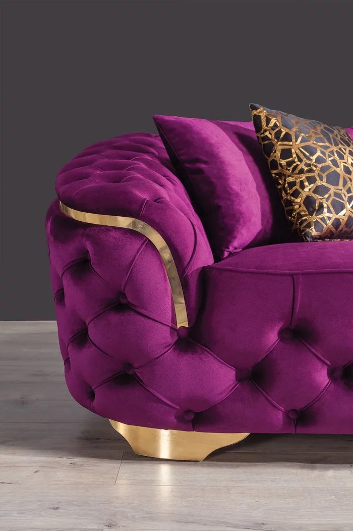 Purple Velvet Sofa & Loveseat S2954