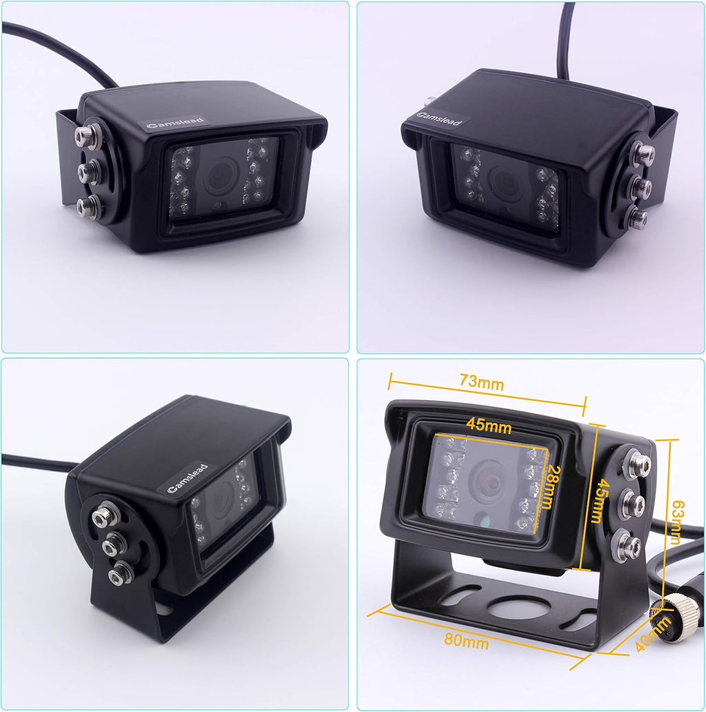 9 inch DVR Monitor with Quad Split Screen, 4 x Side Cameras + 1 x Backup Camera, HD Colour IP69K & 10G Vibration Camera System O62248