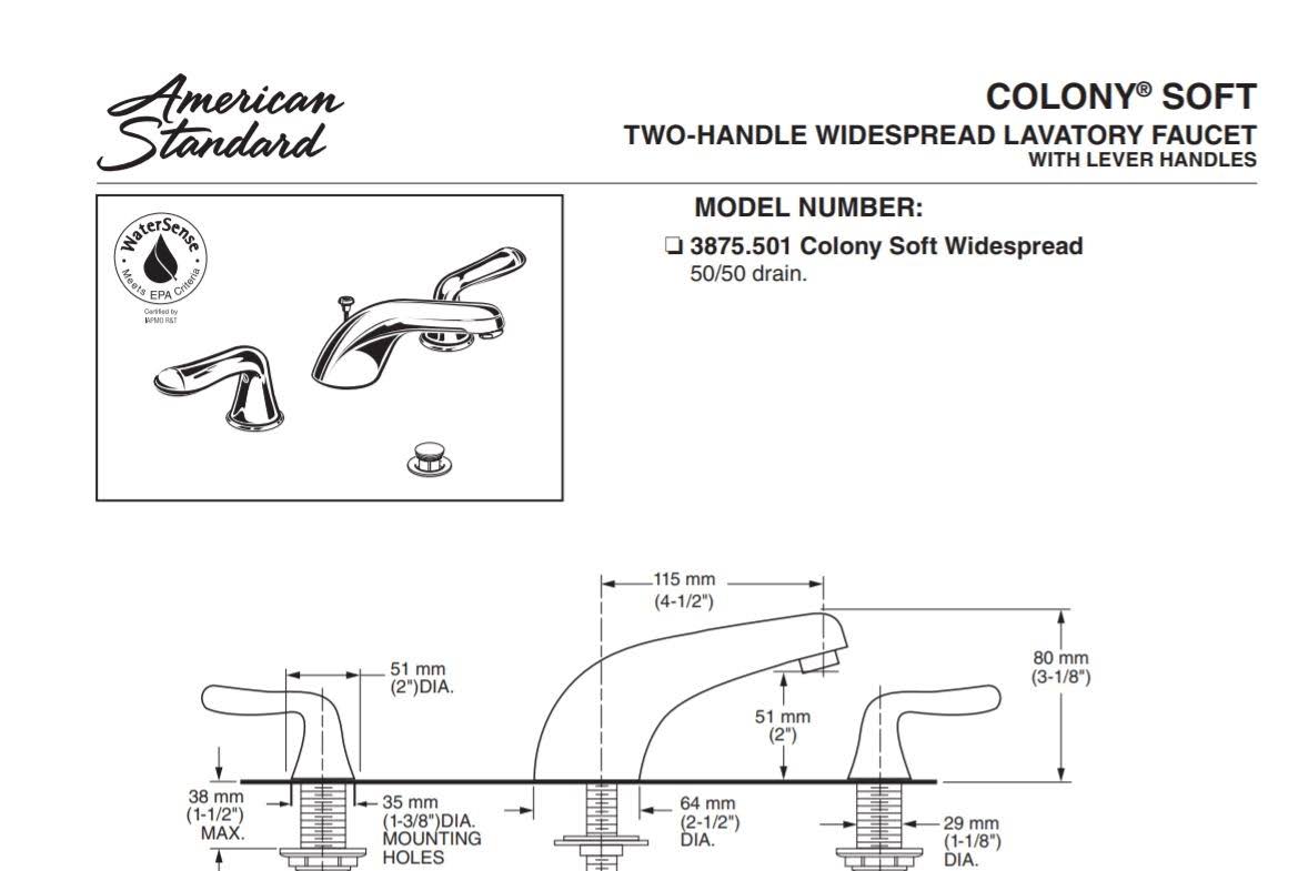 Chrome 2-Handle Widespread Bathroom Faucet Z325484