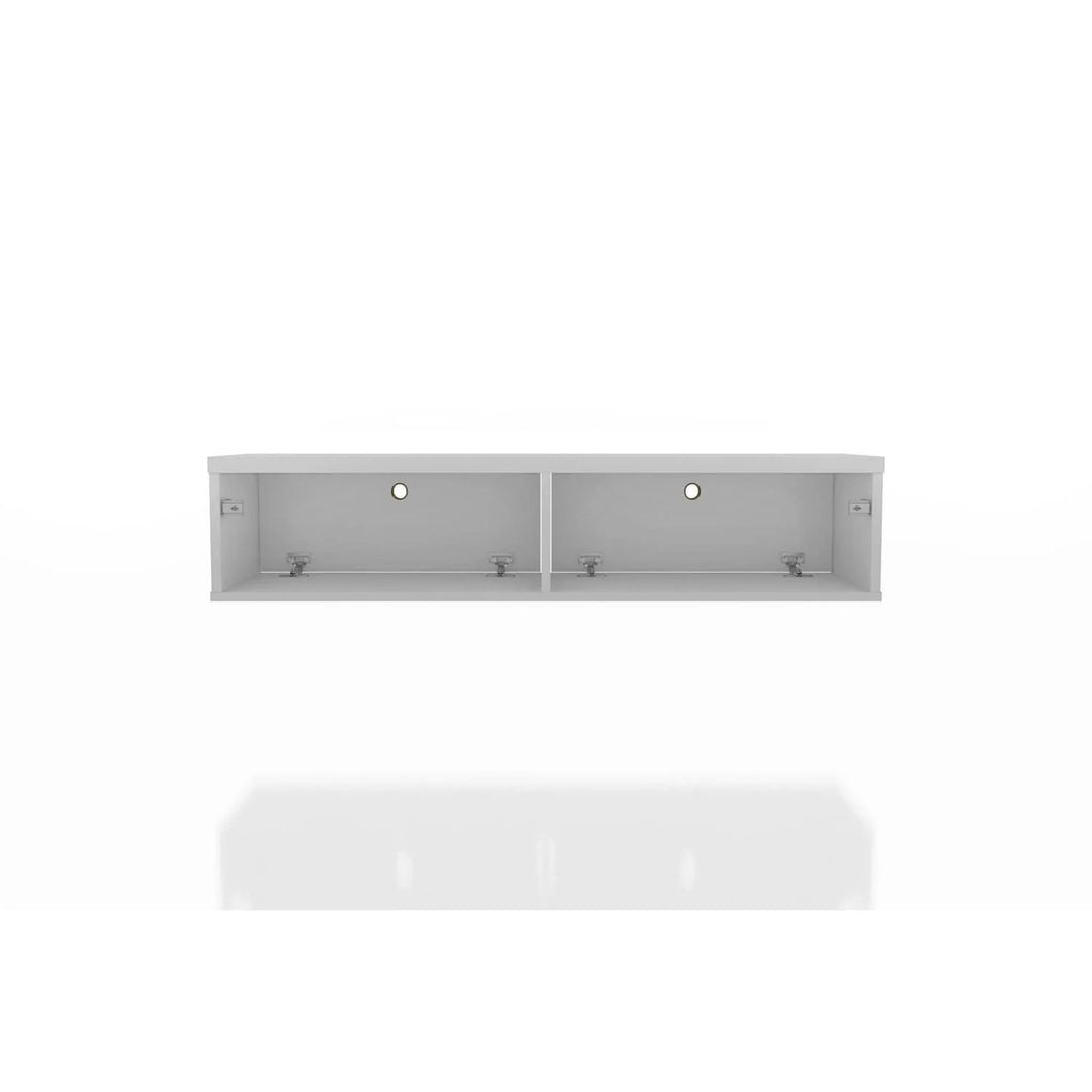 White 2 Shelf Floating Office Desk C8392