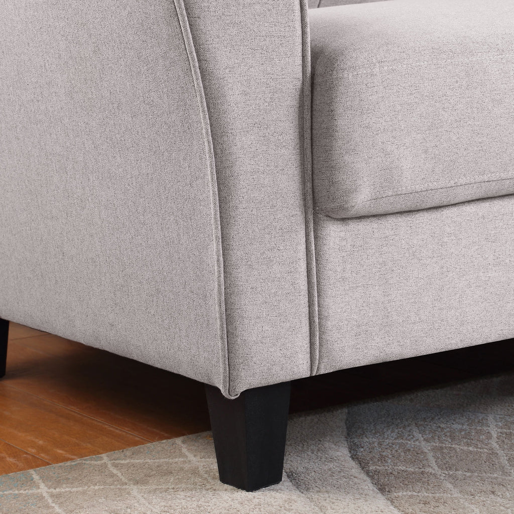 Light Grey Linen 3-Seat Sofa A3762