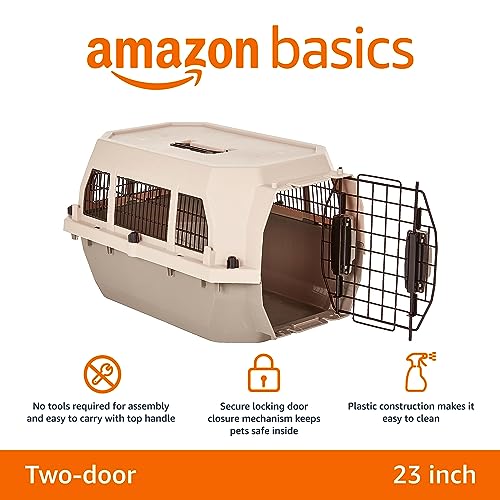 2-Door Top-Load Hard-Sided Pet Travel Carrier, Gray & Blue, 22.8"L x 15.0"W x 13.0"H Z94201