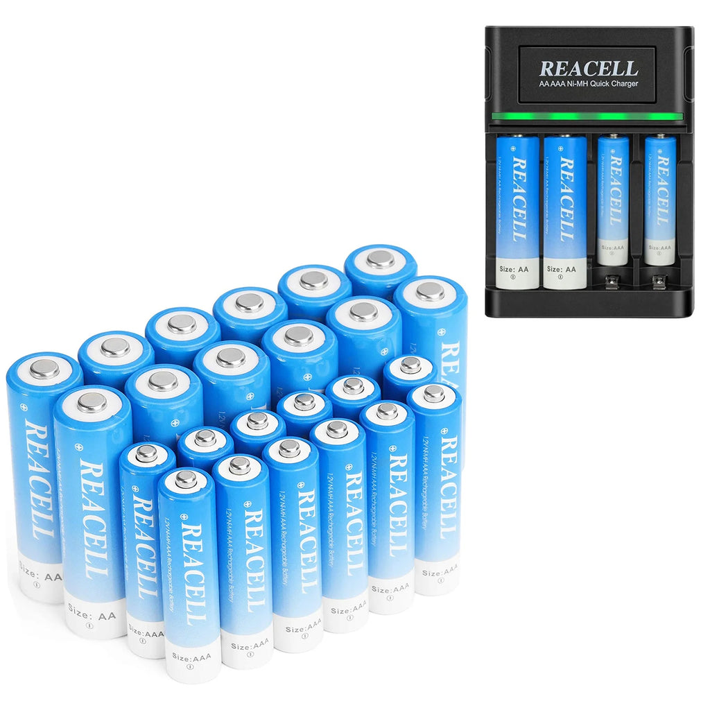 NIMH 12 AA 2800mah & 12 AAA 1100mah Rechargeable Batteries with Charger N668