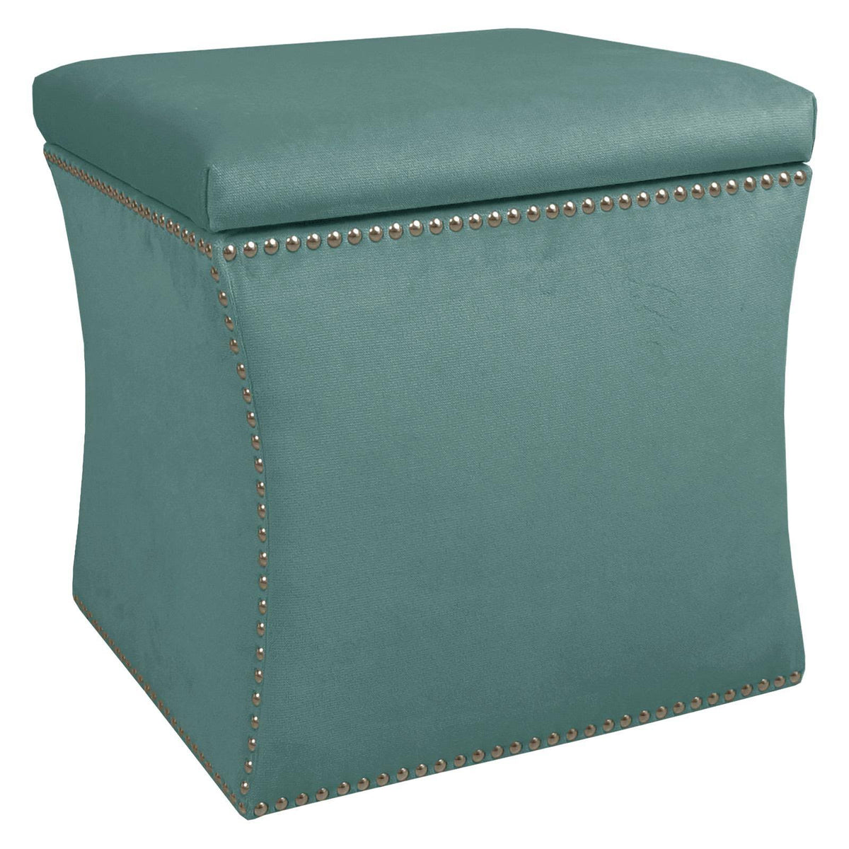 Velvet Storage Ottoman A17230