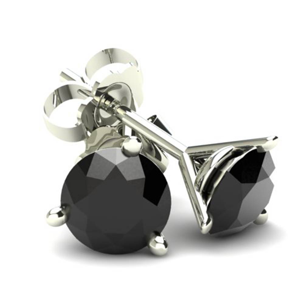 Black Diamond Stud Earrings in 14K Gold F309