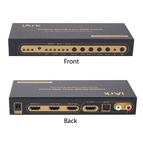 3 Port HDMI Switch with Optical Toslink SPDIF and RCA L R Audio Out N965