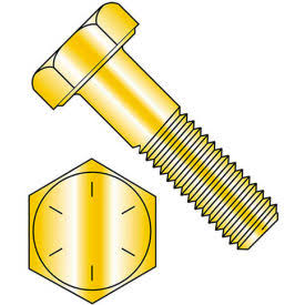 Hex Head Cap Screw, Steel, Zinc Yellow, Grade 8, 15 Pack I27803