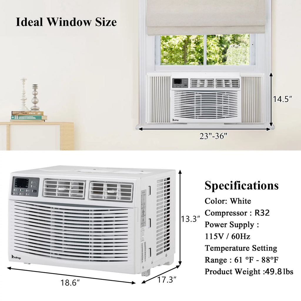 Window Mounted Air Conditioner 10000 BTU White F932309