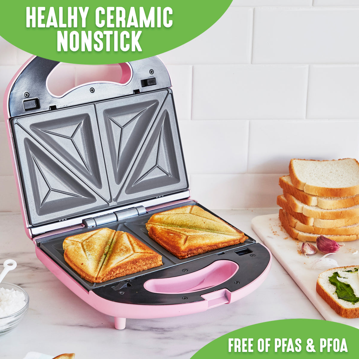 Pink Sandwich and Waffle Maker H417484