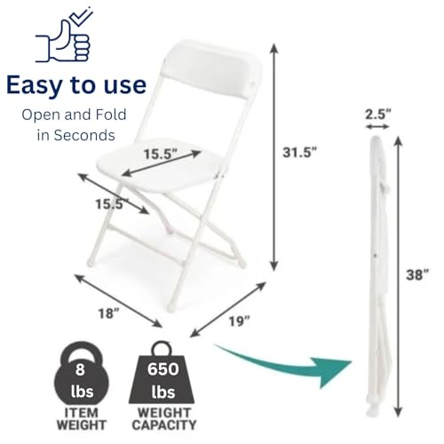 White Plastic Folding Chairs 10-Pack E392