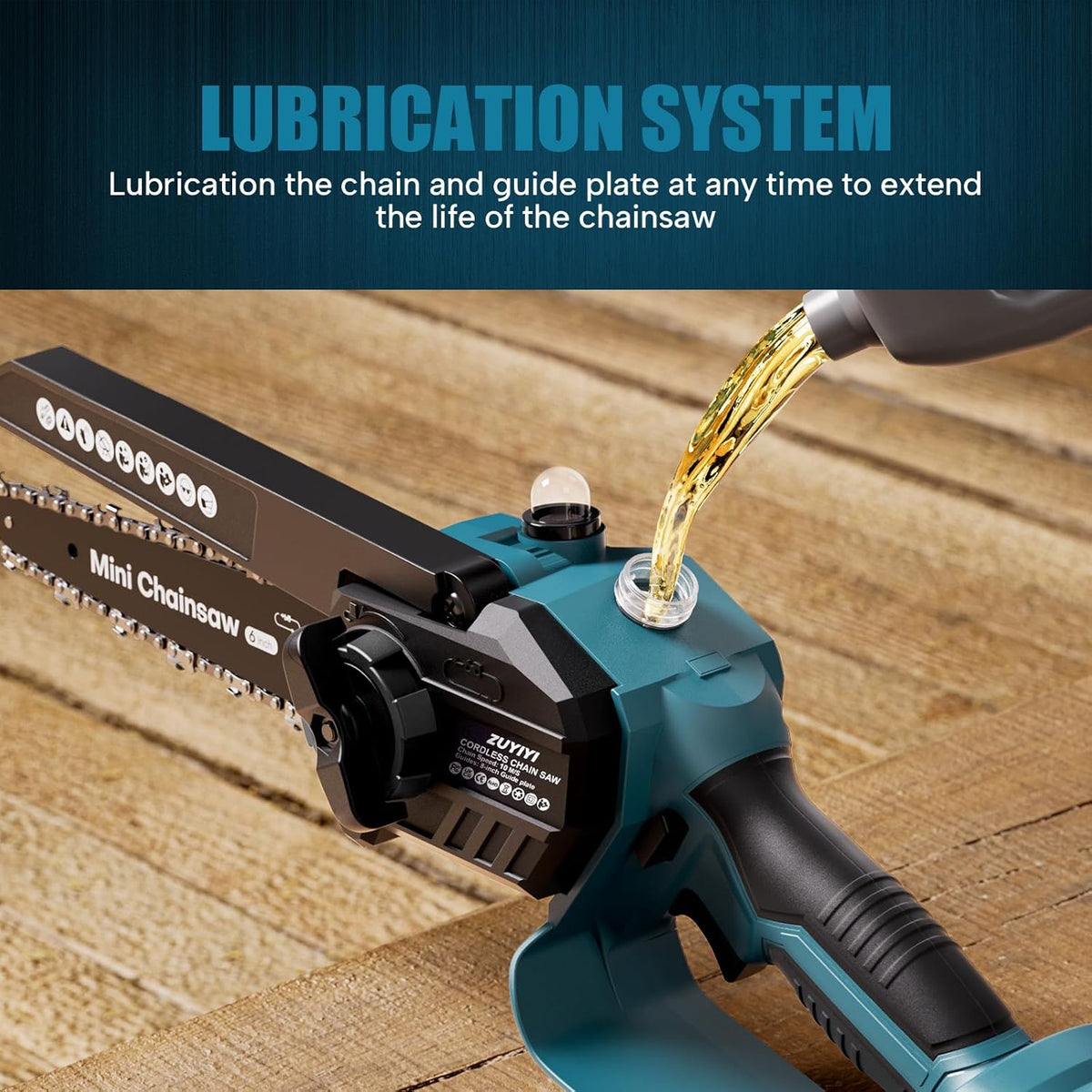 Mini Chainsaw Cordless 6 Inch & 8 Inch Brushless Handheld Chain Saw with Oiler Electric Chainsaw D886402