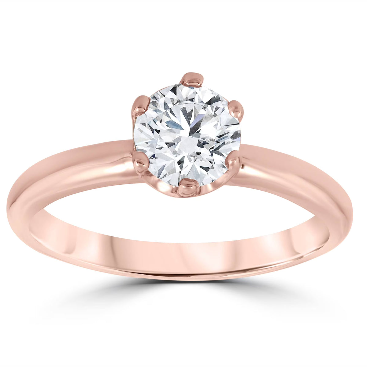 1ct Round Diamond Solitaire Engagement Ring 14K Rose Gold U437035