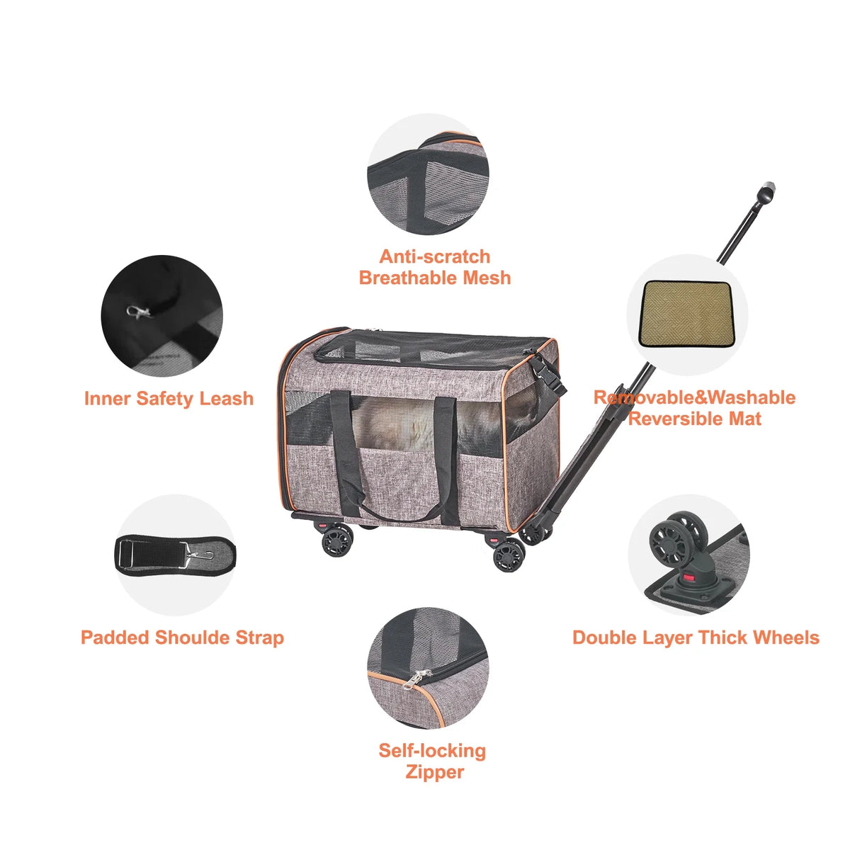 Gray Rolling Pet Vehicle V716865