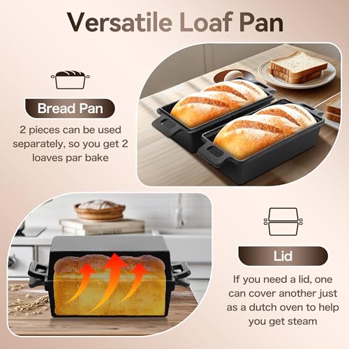 2 Piece Pre-Seasoned Cast Iron Loaf Pans 9 x 5in W348422