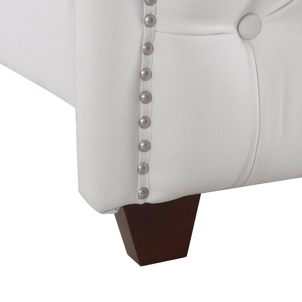 Tufted Wingback King Bed Bright White X92465