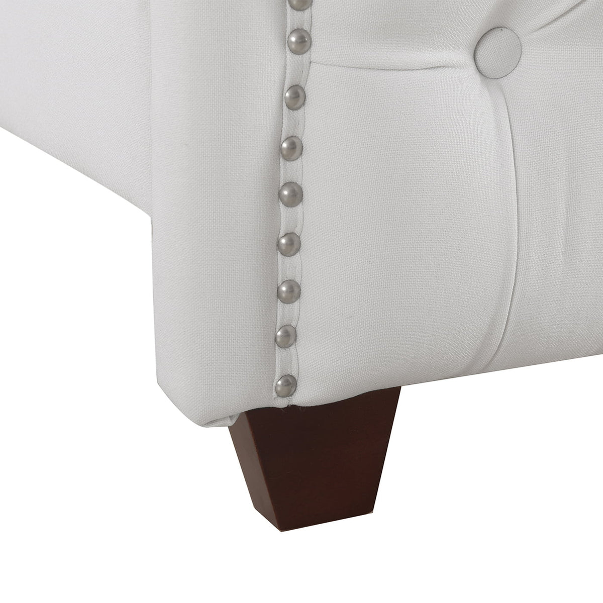 Tufted Wingback King Bed Bright White X92465
