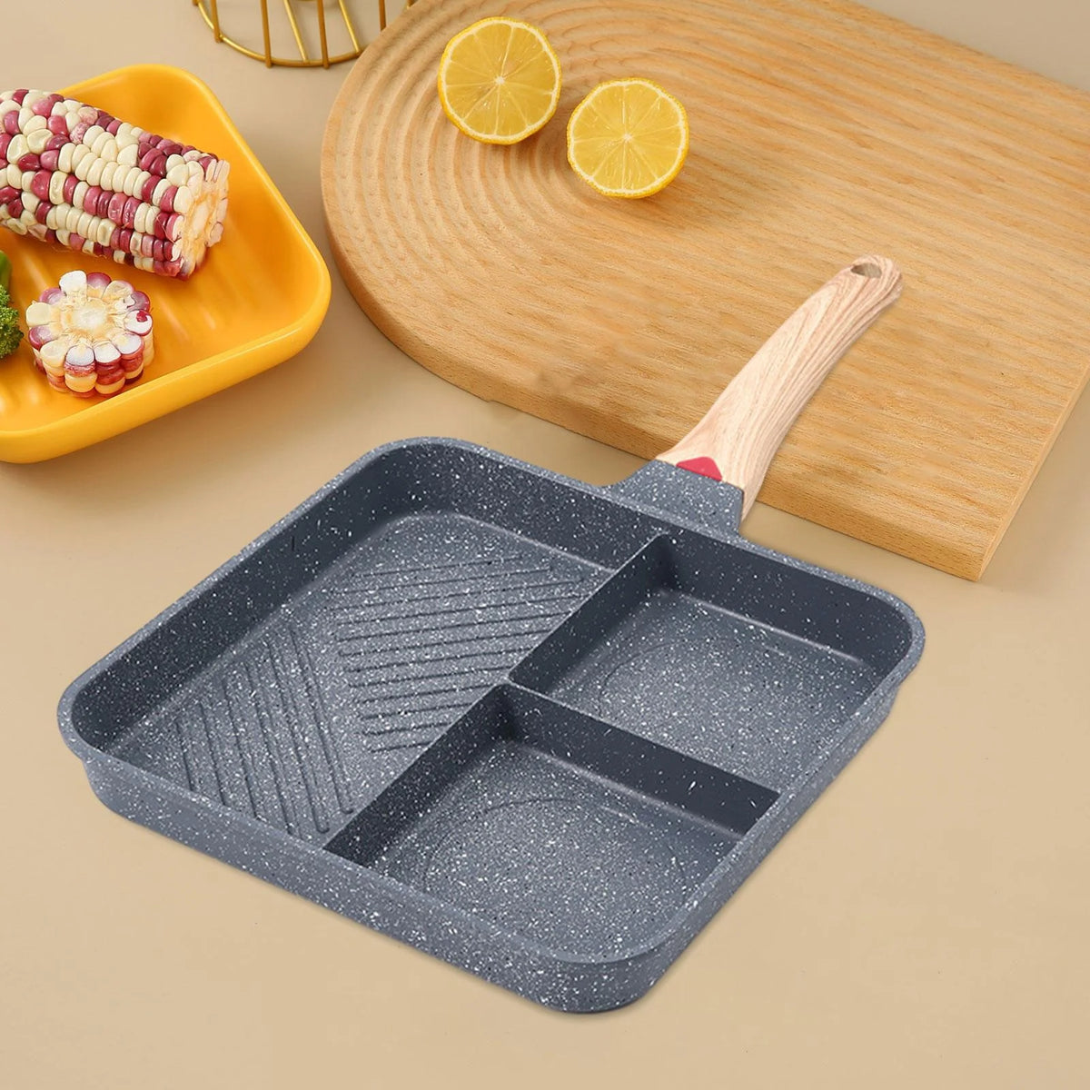 3 Section Nonstick Divided Grill Frying Pan V925881