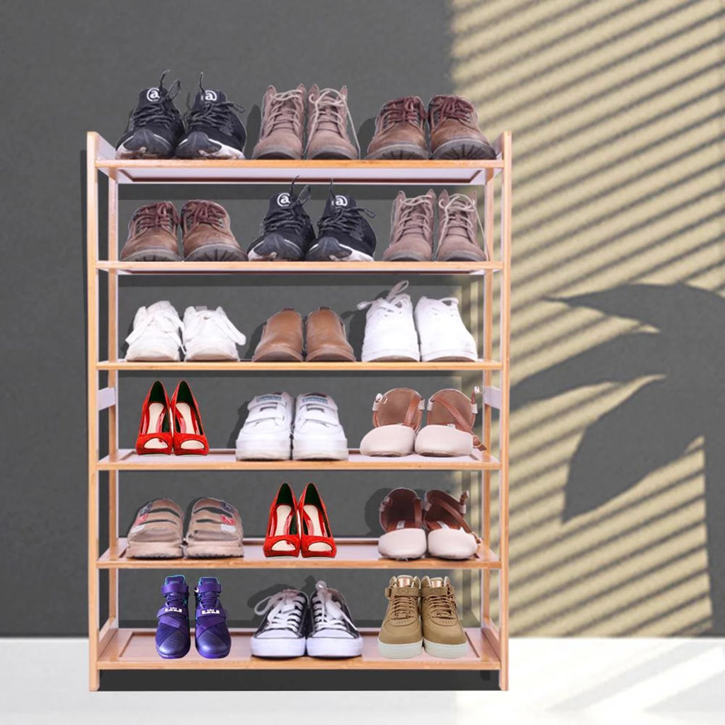Natural Bamboo 6 Tiers Shoe Rack C26605