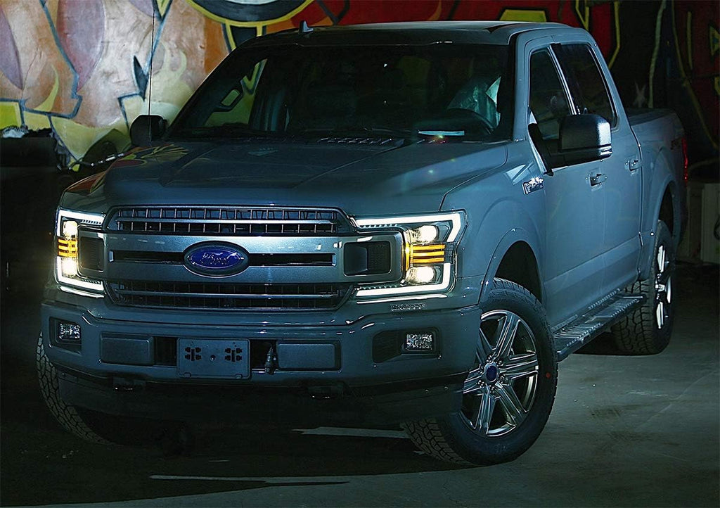 Jet Black LED Tube Dual Projector Headlights H9990