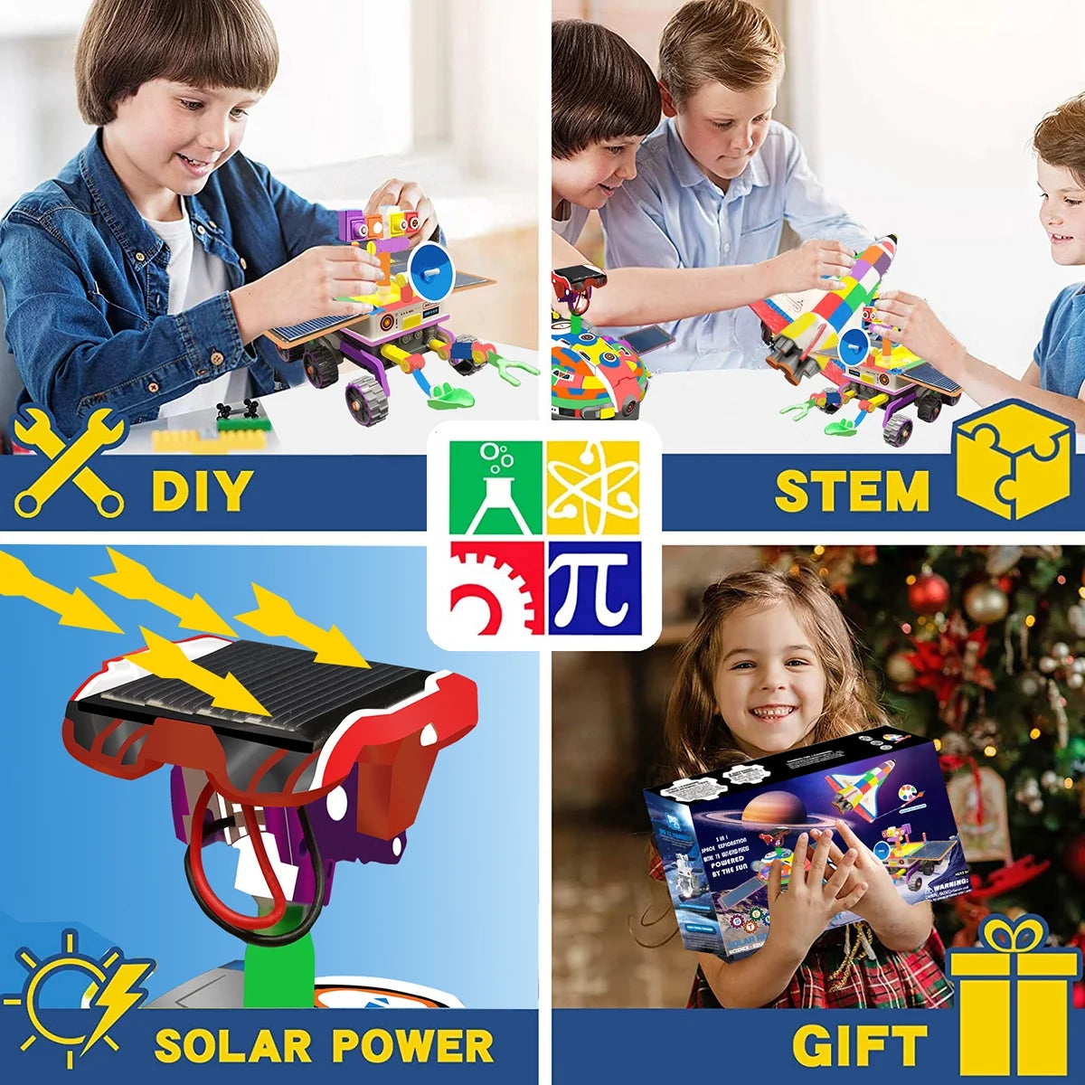 3 In 1 Solar Robot Kit with Paints and Paintbrush DIY Science Experiments Toys P24135