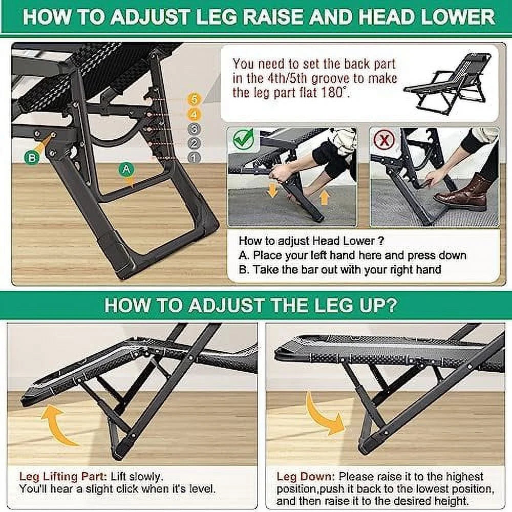 Folding Chair with Adjustable Backrest and Removable Cushion T704018
