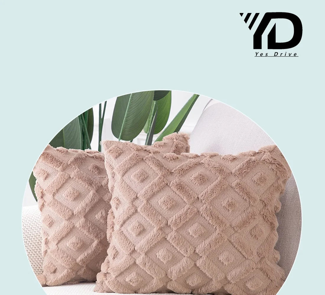 Set of 2 Soft Plush Velvet Decorative Throw Pillow Covers Square Cushion Case C132