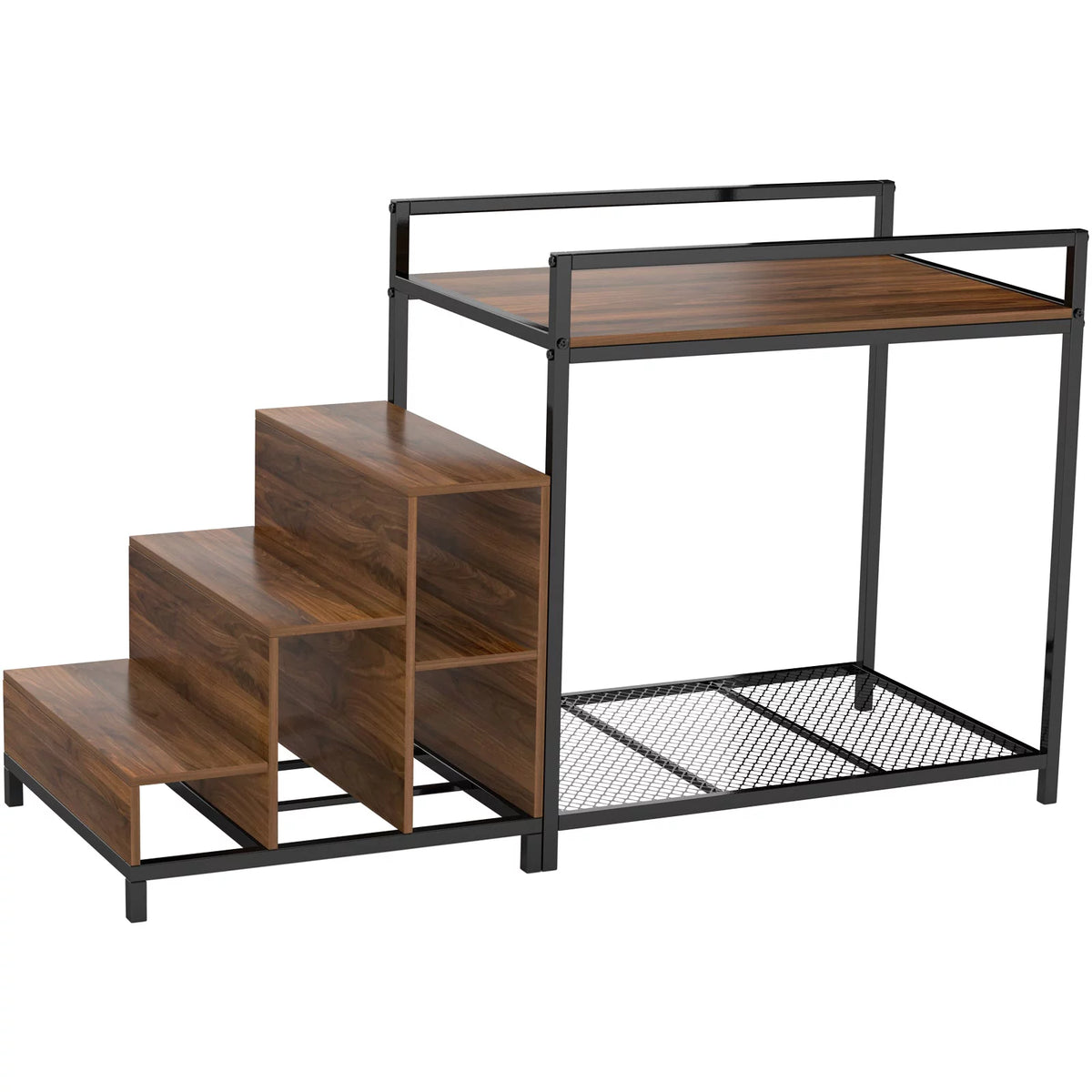 Dog Bunk Bed Elevated with Non-slip Pad and Storage F840751