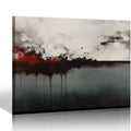 Framed Canvas Print Wall Art Black Gray Abstract Illustrations 20x16 Z1755