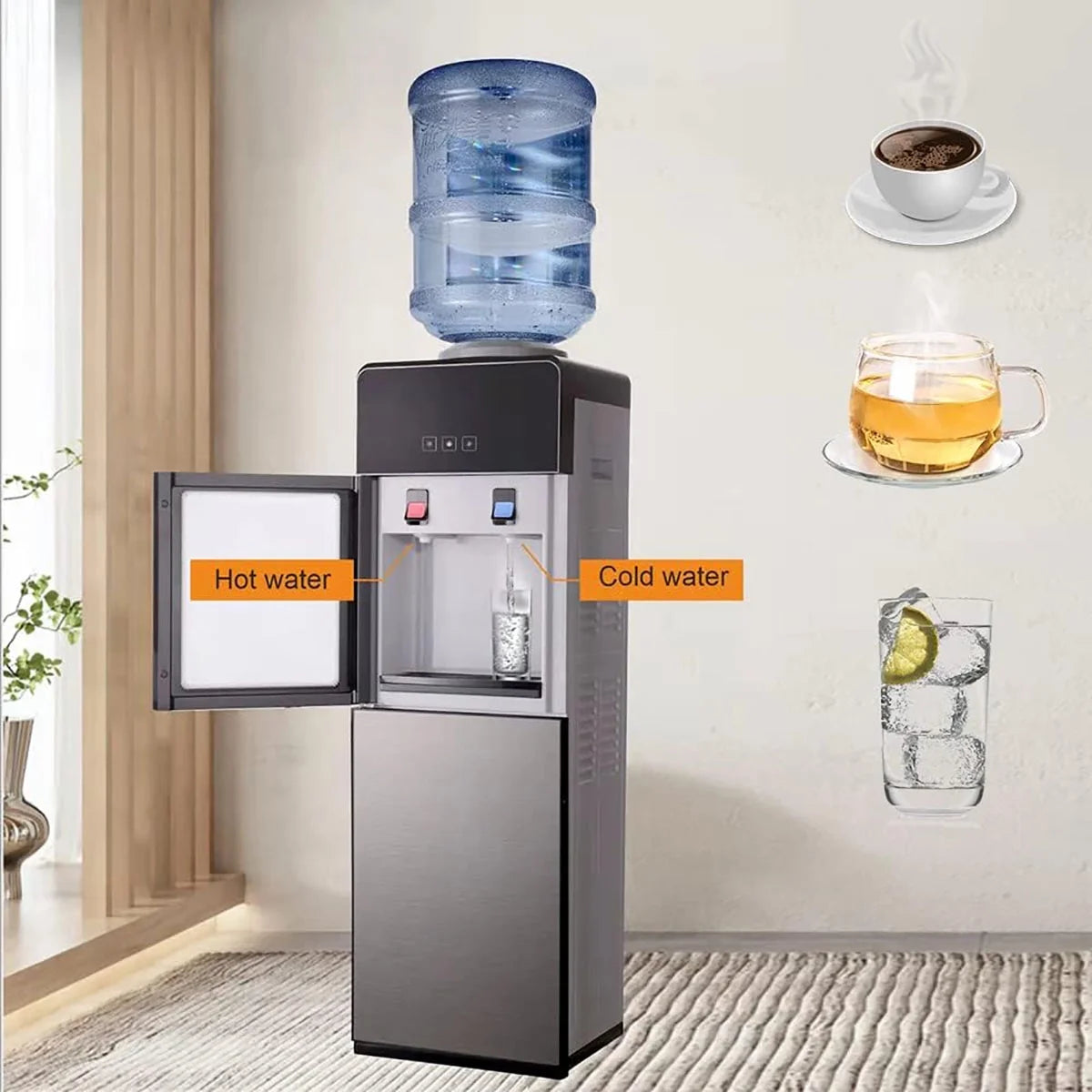 Top-Loading Hot & Cold Water Dispenser with Storage Cabinet S616