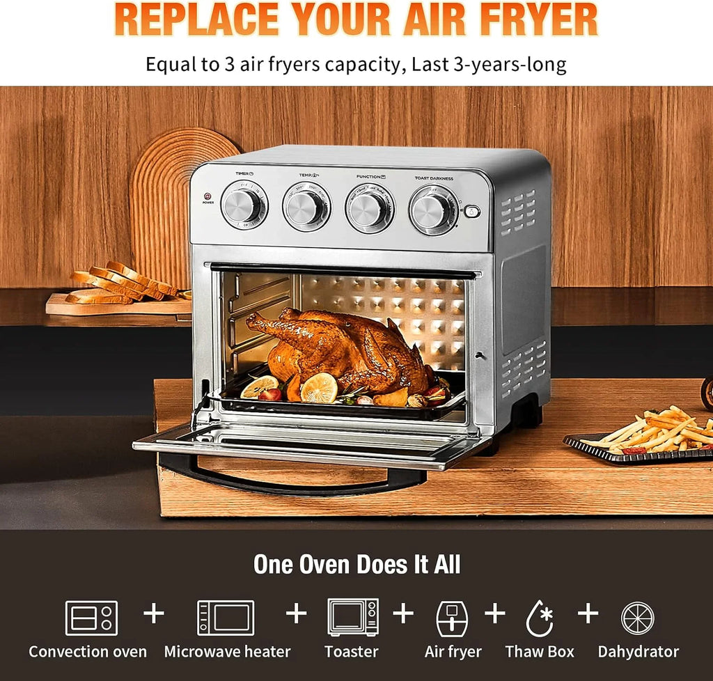 6 Slice 24.5QT Air Fryer Toaster Oven Combo, Stainless Steel V71299