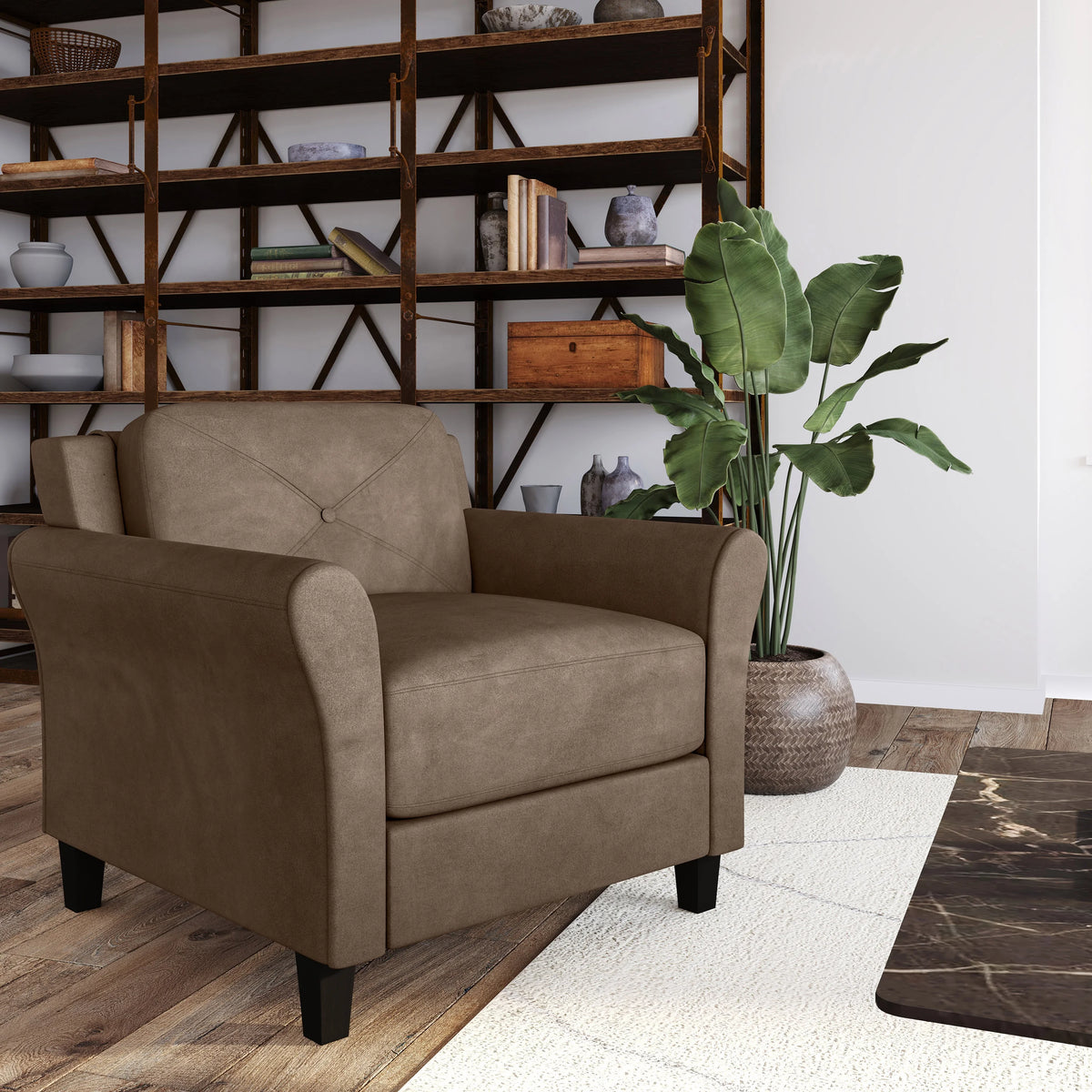 Dark Gray Fabric Club Chair Z363
