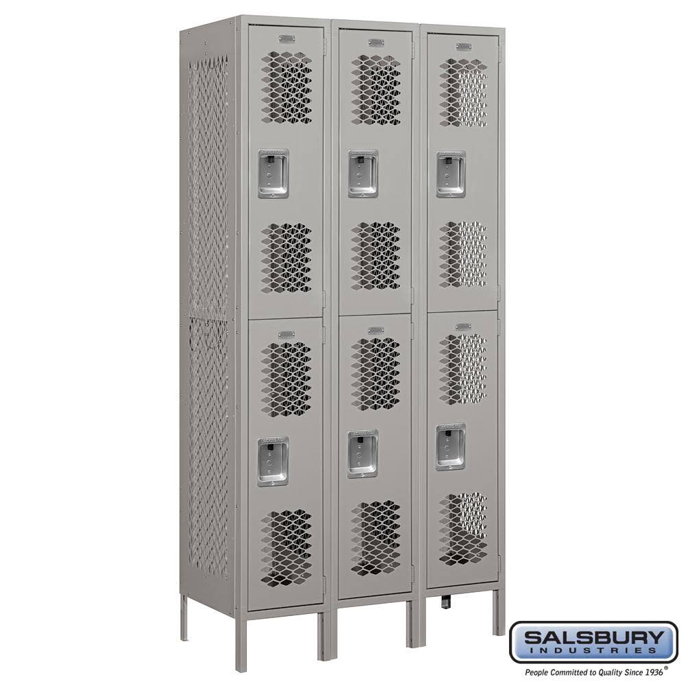 12x22 Wide Double Tier Vented Metal Locker R7837