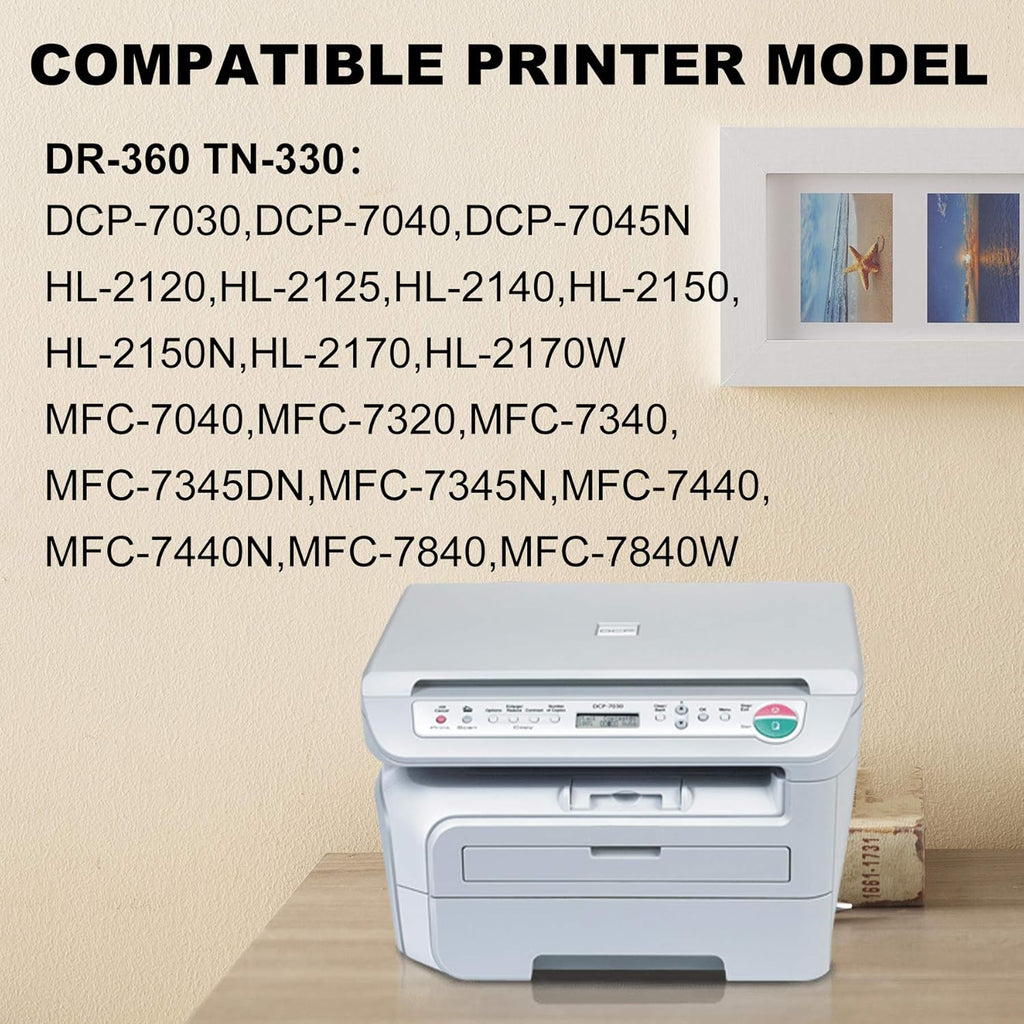 Black 4 Pks Drum Unit & Toner Cartridge for Brother Printer D55212