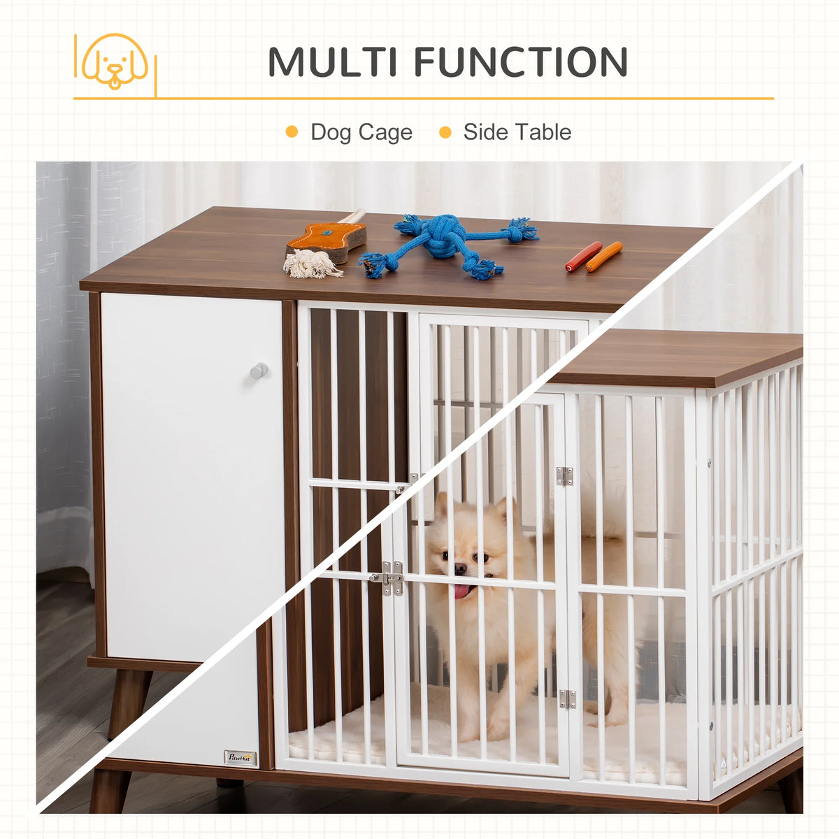 Wooden Dog Kennel End Table with Cushion Z7519