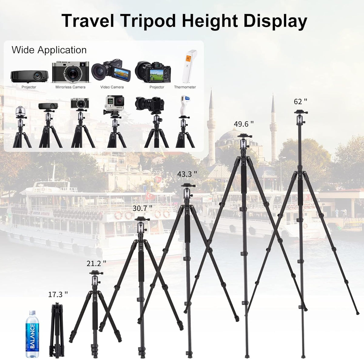 Compact Aluminum Camera Tripod with 360 Degree Ball Head E31261