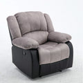 Manual Single Reclining Sofa, Gray PU Leather Z4598