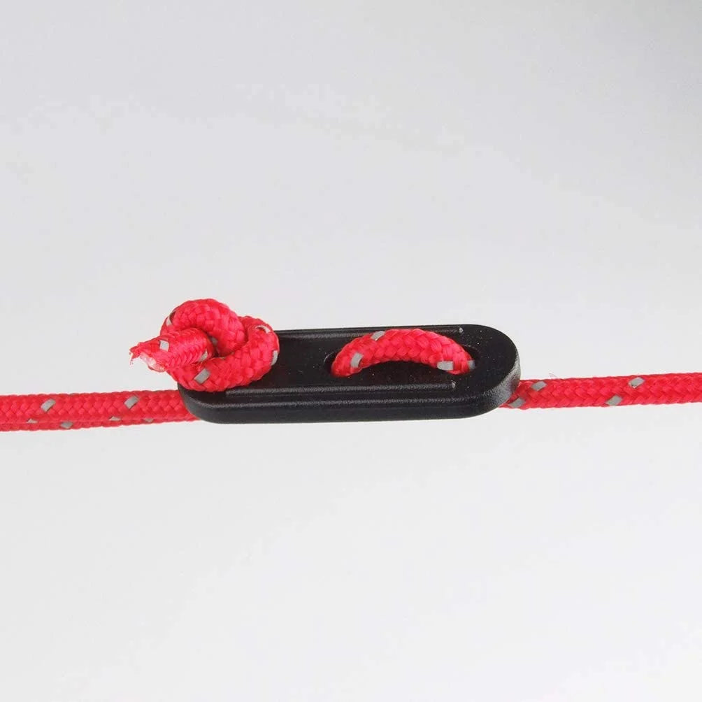 50 Pcs Black Plastic Cord Tensioners Rope Adjuster for Camping U70099