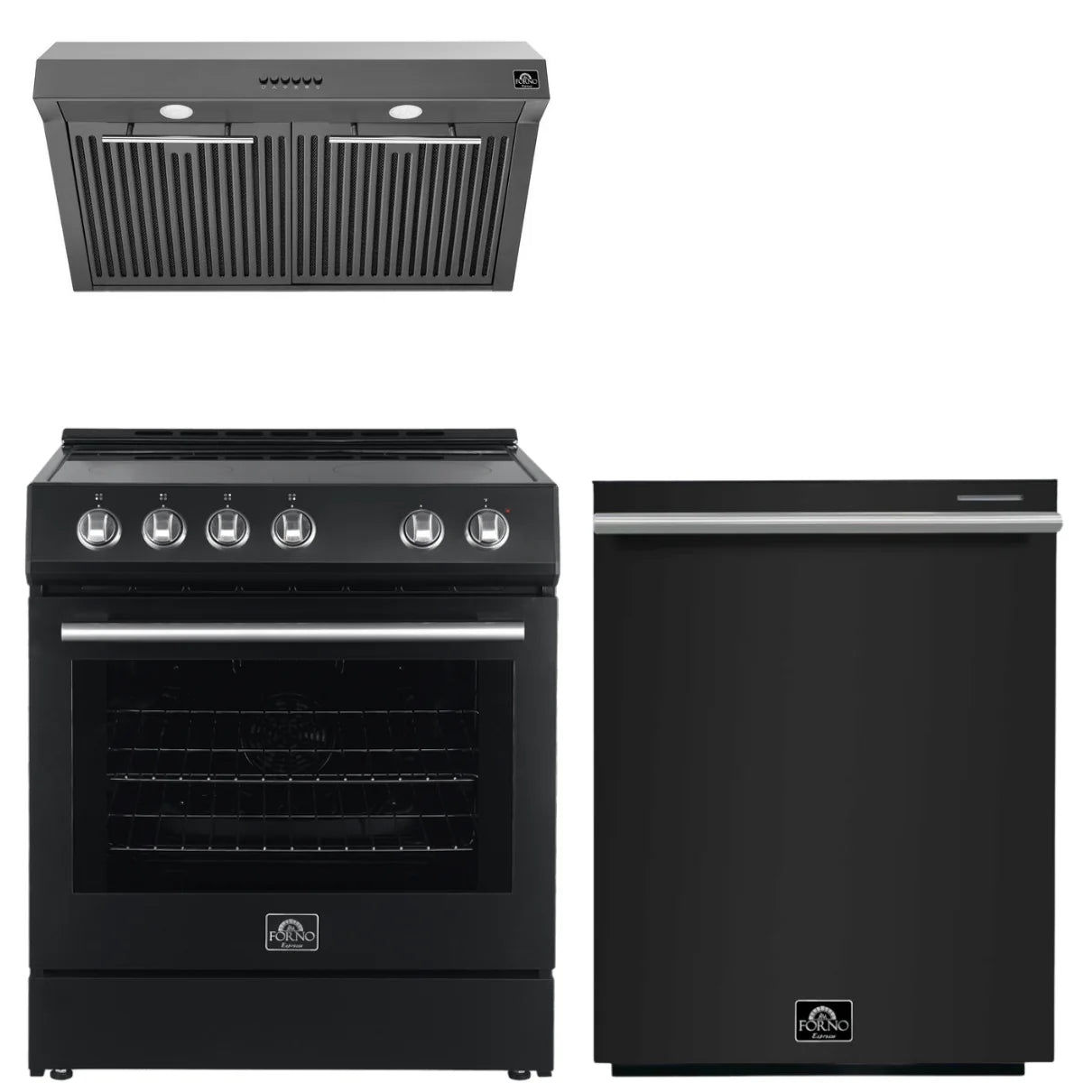 30 Electric Range, Range Hood and Dishwasher in Black G615149