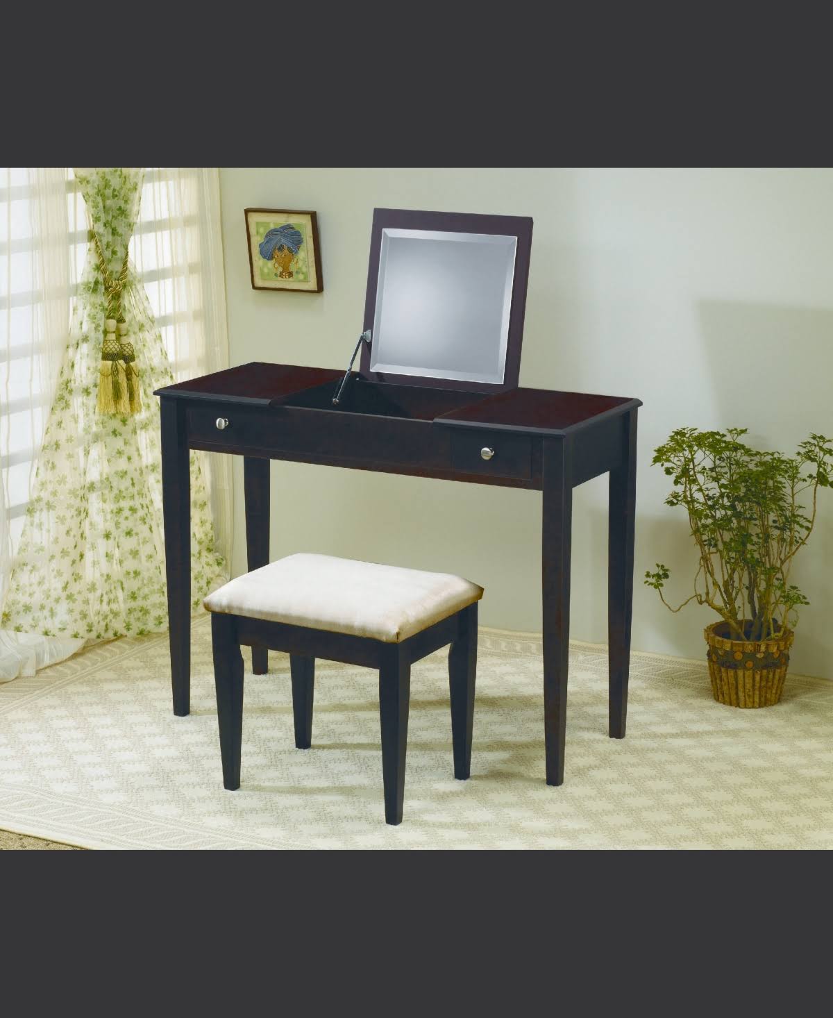 Open Brown 2-Piece Vanity Set S7172