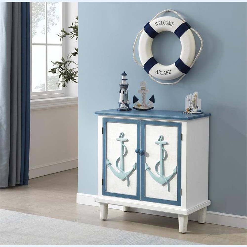 Blue White Two Door Cabinet C85850