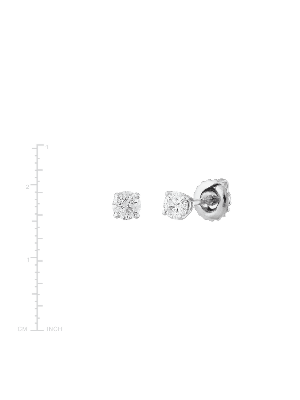 14kt White Gold Diamond Solitaire Stud Earrings L76947