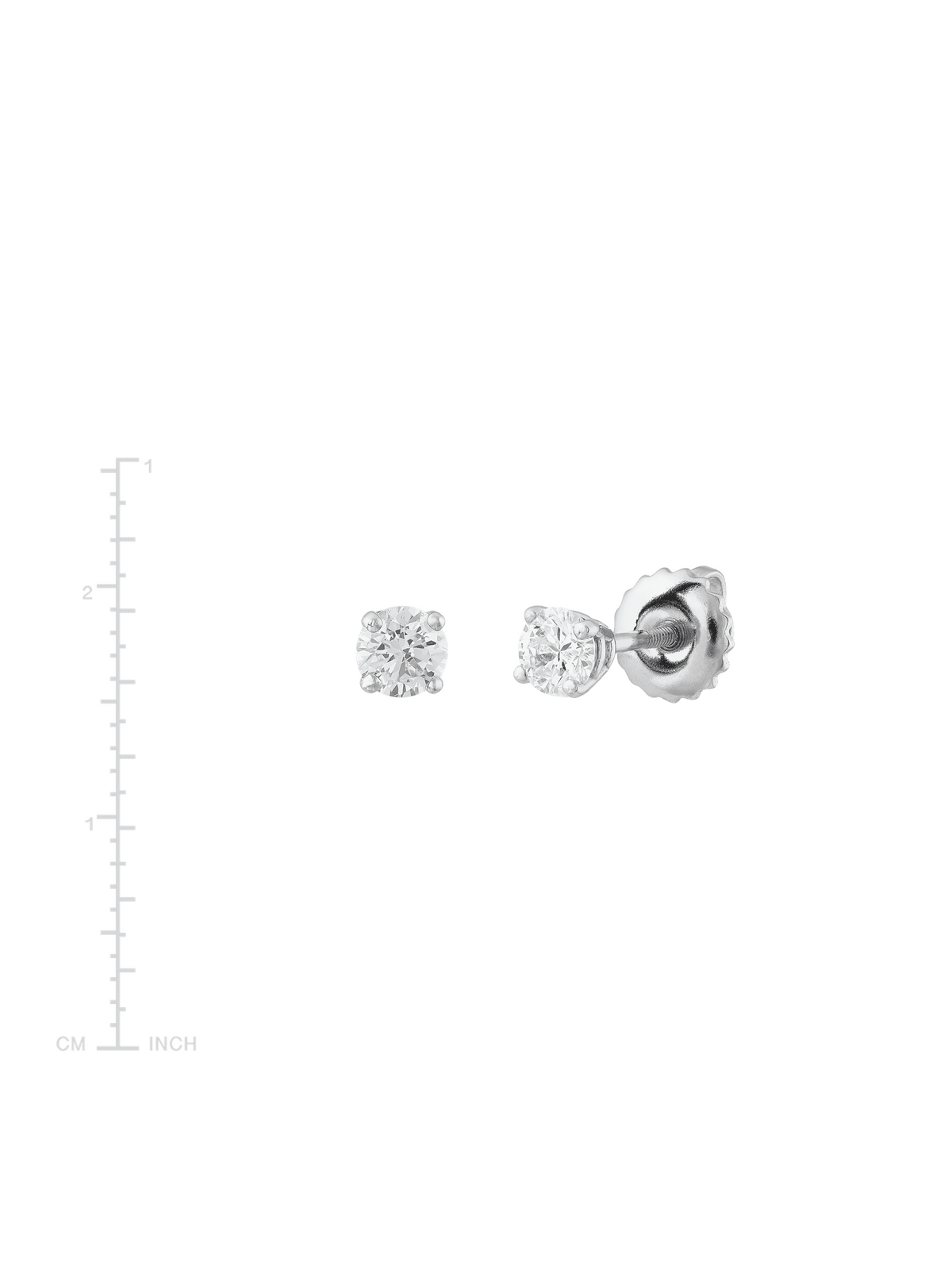 14kt White Gold Diamond Solitaire Stud Earrings L76947