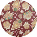 Christmas Gingerbread House Round Placemats Set of 6 Non-Slip PVC Washable Heat Resistant 15.4 Inch U1486