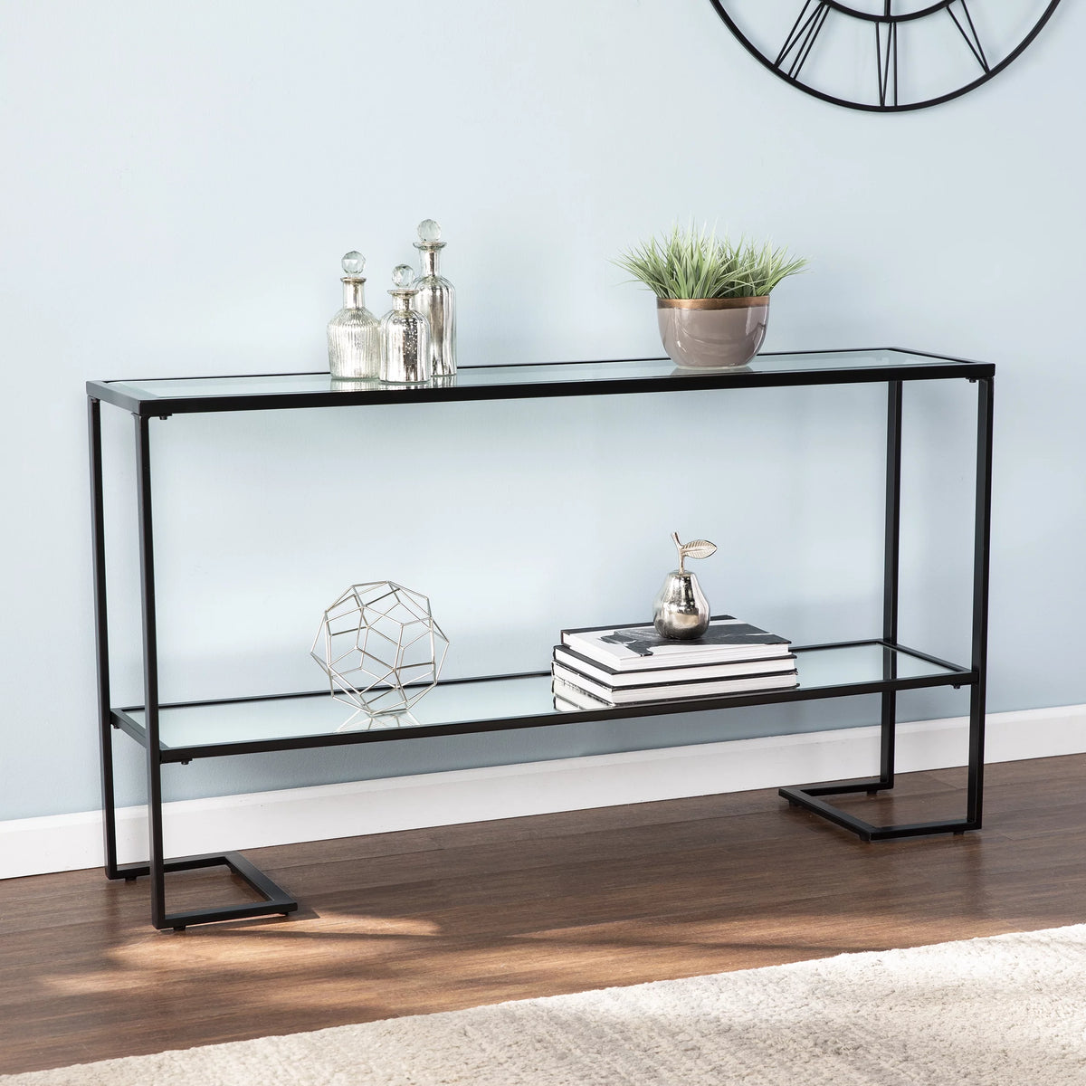 Black Narrow Console Table F615