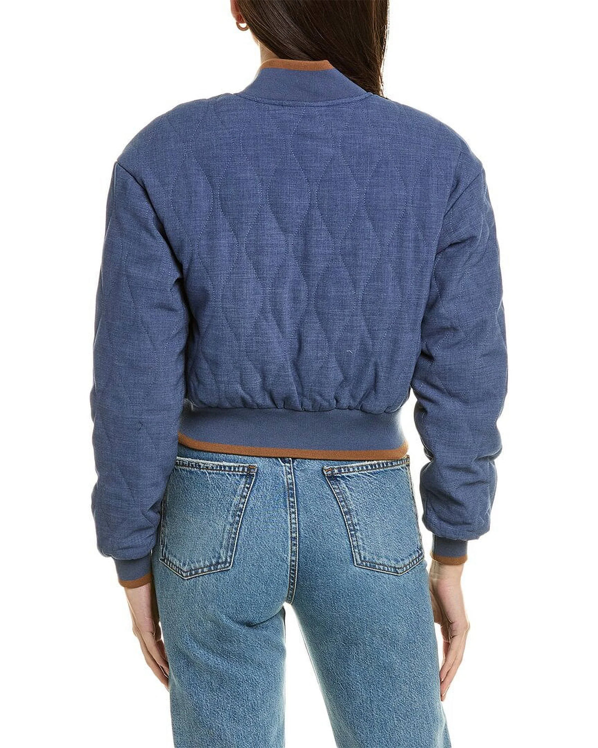 Quilted Chambray Bomber Jacket M539